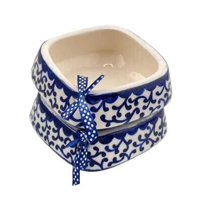 خانه|یک جفت پیاله تنقلات خوری طرح لاجورد